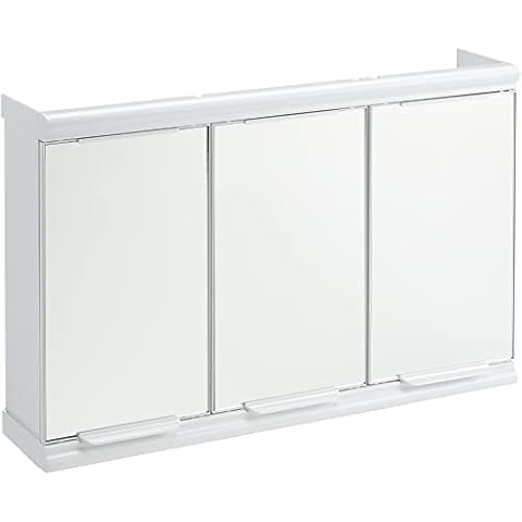 Gedy 3 Door Mirror Bathroom Cabinet - White Gloss Cover