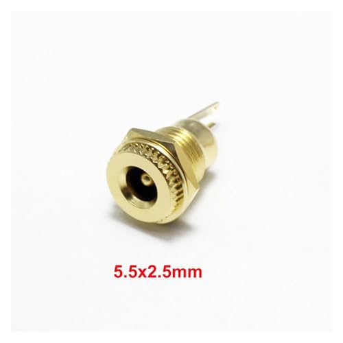 Conector hembra CC de 5,5 x 2,5 mm para montaje en panel de fuentes de alimentación, 5 piezas 2