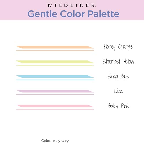 Zebra Pen Mildliner Dual-Tip Highlighter Set, Broad and Fine Point Tips, No Bleed, Ideal for Bible Highlighting, Journaling, School and Office Supplies, Assorted Gentle Ink Colors, 5-Pack (78705)