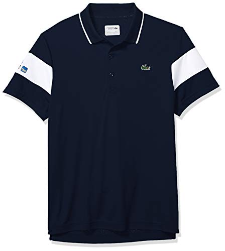 Lacoste Men s Sport Miami Open Edition Bands Technical Piqué Polo, Navy Blue, L