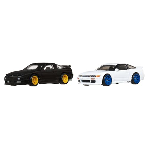 Hot Wheels Premium Car Culture, pack con dos vehículos a escala 1:64, parejas únicas, neumáticos Real Riders, chasis Metal/Metal, juguete para coleccionistas, JBK96