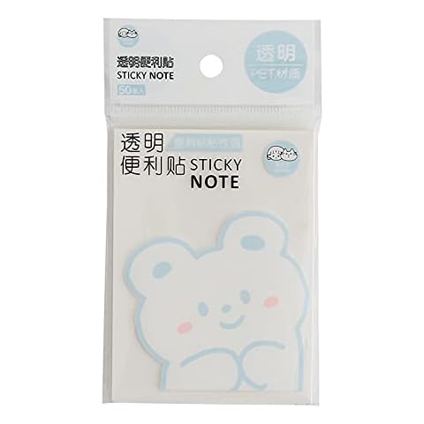 brieftk 50Pcs Transparent Sheets Memo Memo Note Pad for Notes Taking to Do List Clear Sticky Self-Adhesive Office Students (A, M) Cover