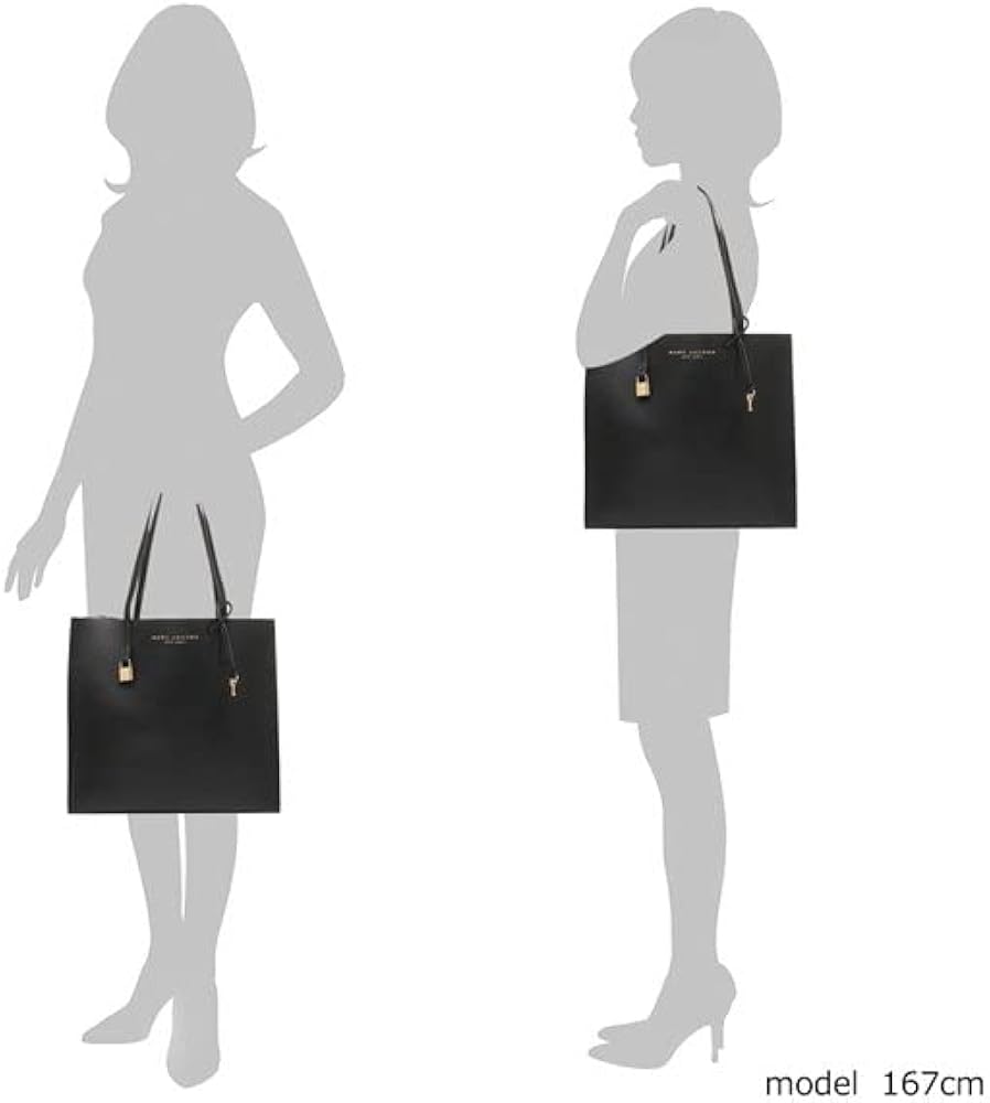 T045マークジェイコブスM0011046ロゴショッパーレザー トート バッグ黒