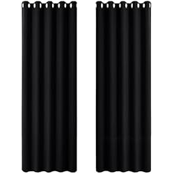 Paneles Japoneses Para Habitaciones Juveniles PONY DANCE Cortinas Negras con Ojales Cortinas Termicas Aislantes Frio y Calor Cortinas Opacas Aislantes Luz 2 Piezas Cortinas Dormitorio Cortinas Habitacion Matrimonio, 167x228 CM