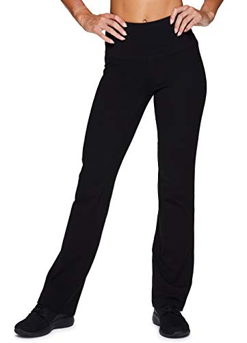 RBX Active Women's Full Length Tummy Control Workout Bootcut Yoga Pants S19 Black M