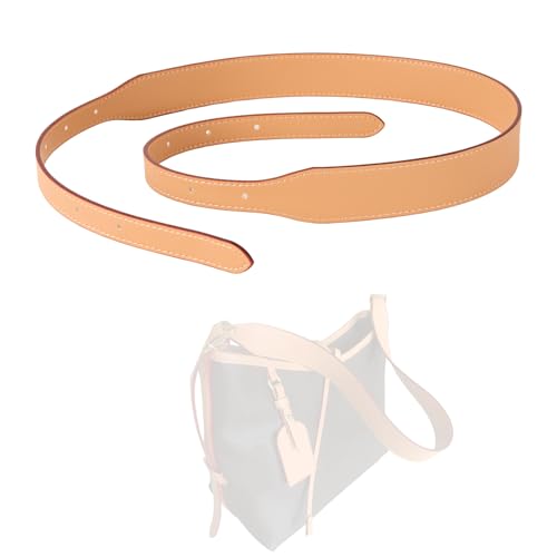 Image of Genuine Vachetta Leather Crossbody Strap Genuine Leather Adjustable Replacement Strap for Shoulder Bag Handbag Purse