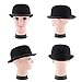 Wangxldd Bowler Hats For Men and Women Black Derby Hat For Party Cosplay Costume Accessories Halloween Dress up Performance Props