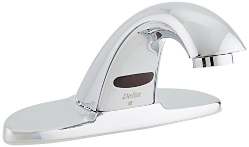 Delta Faucet 591LF-HGMHDF Electronics Battery Electronic Faucet, VR 0.5GPM, Grid Strainer, Chrome,7.05 x 7.55 x 7.05 inches