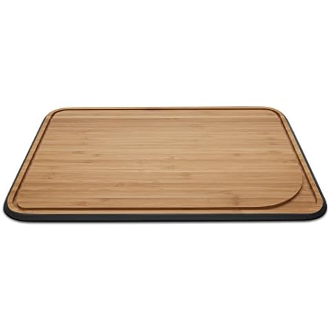 Pebbly nba099 Large Bamboo Chopping Board With Juice Groove Black 33 x 16 x 1,6 cm Cover