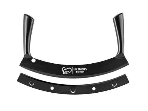 Les Plaisirs Du Chef- Coupe-Pizza Professionnel 35,5 cm Anti-Adhésif – Roulette Pizza Noire en Acier Inoxydable Revêtu • Couteau à Pizza Ergonomique & Anti-Stick