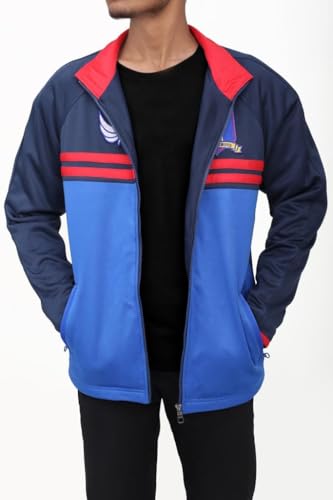 Mens Track Lightweight Football Coach Track Blue Polyester Jacket3