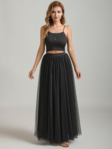 A line Tulle Skirt Long Maxi for Party Prom3