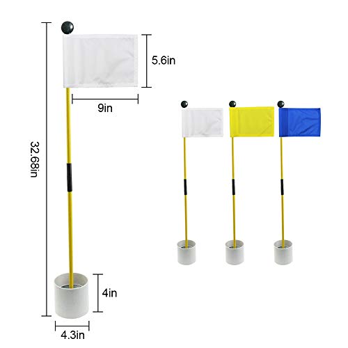 image for KOFULL Golf Flag Golf Flagsticks Mini,Golf Flags Hole Pole Cup Set Pra