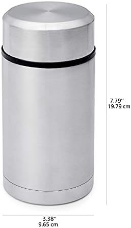 Amazon Basics Stainless Steel Food Container with Foldable Spoon, Leakproof Lunch Storage, 750ml