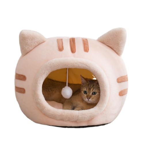 【Vuxilo】猫ベッド 冬用 犬猫兼用 ドーム型ペットハウス ふわふわで保温防寒 折りたたみ式 可愛いおしゃれ クッション付き&敷きパッド&スリーピングマット 室内用 小動物用