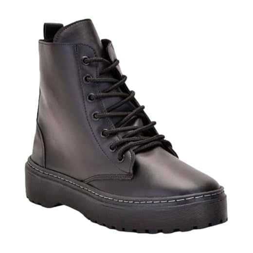 Coturno Blogueira Feminino Com Cadarço Zíper Preto Cano Alto (Preto, BR, Adulto, Numérico, 40)