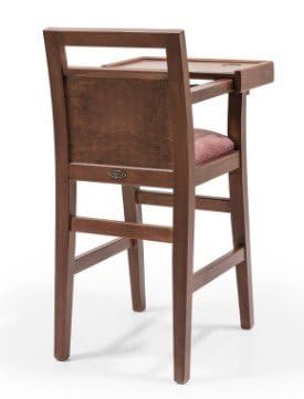 Image of Solid Sheesham Wood Baby High Chair with Removable Tray | Feeding Chair for Babies & Todlers (6 Months-5 Years) | Cushioned Seat with Safety Harness | Premium Walnut Finish