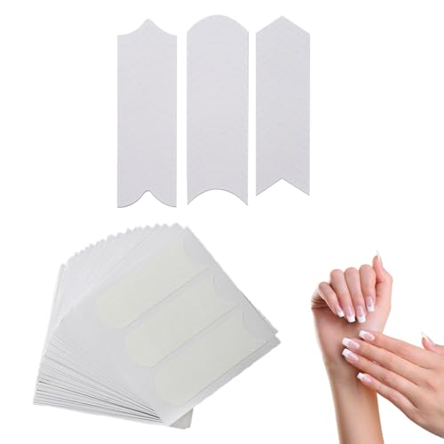 Dreamil 24 pegatinas blancas para manicura francesa, pegatinas de manicura francesa, pegatinas autoadhesivas para uñas con forma de luna, incluye pegatinas de guía y consejos para manicura DIY