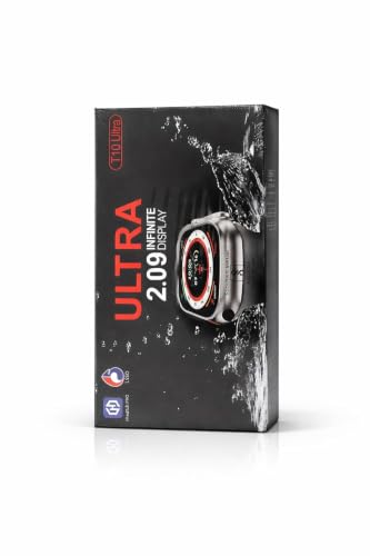 Image of T900 Ultra Smart Watch with Black Strap, Bluetooth Connectivity, Fitness Tracking, 2.09 HD Display