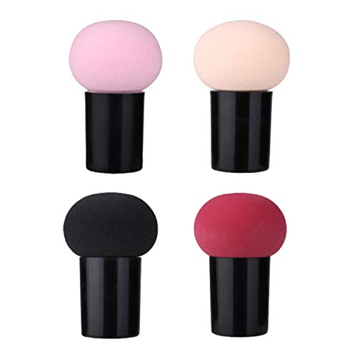 4 pcs Spugnetta per trucco, Funghi in polvere soffio pennello spugna trucco bagnato e asciutto piumini da cipria, Applicare Blush Correttore, Ombretto, Crema Cosmetica (Con scatola di immagazzinaggio)