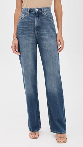 DL1961 Women's DL Aura Karmine Refined Wide Leg High Rise Jeans2