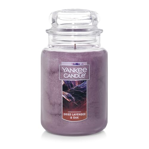Yankee Candle Dried Lavender & Oak​ Scented Classic 22 Oz Large Jar Single Wick Aromatherapy Candle Over 110 Hours of Burn Time Ideal for Creating a Welcoming Home Perfect for Gifting