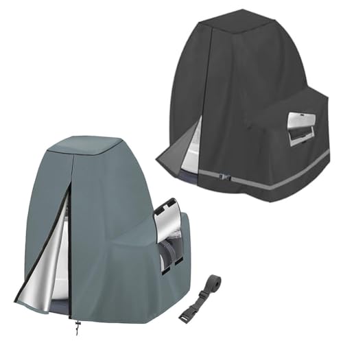 FUANA Sand Filter Pump Cover for INTEX 12-16 in, 25.9 x 24.4 x 28.3, Waterproof 420D Oxford Cloth with Zipper Access & Buckle Fastening, Black gray