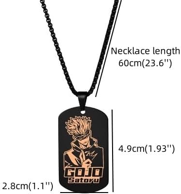 Miniatura 2 de FiShr Anime Jujutsu Kaisen Collares Satoru Gojo Acero Inoxidable Colgantes Figura Cosplay Ejército Etiqueta Colgante Collar