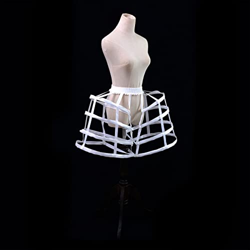 Women's Baroque Pannier Petticoat Victorian Bustle Cages 5 Hoops Skirt Cage Skirt for Girls4