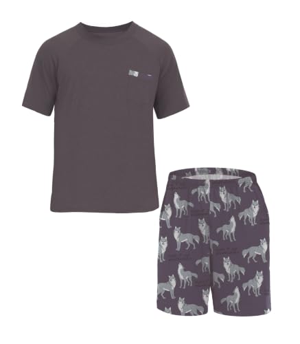 Image of Mens Pajamas Set Lightweight Summer Pjs Sleepwear Soft Comfy Short Sleeve Loungewear With Pocket (S-4X)