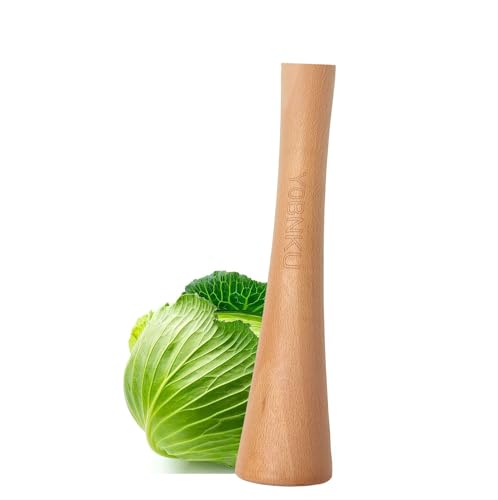 12' Sauerkraut Pounder Natural Beech Wood smasher for Fermentation Crocks and Mason Jars - Cabbage Tamper Fermenting Food Tool