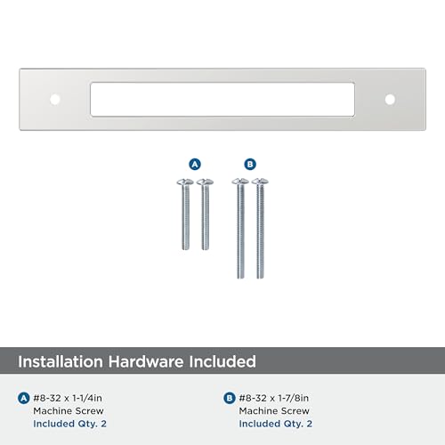 Image of Amerock Medora 6-5 /16 inch Polished Chrome Backplate | Decorative zinc cabinet hardware backplate designed to complement knobs and pulls while protecting cabinet surfaces