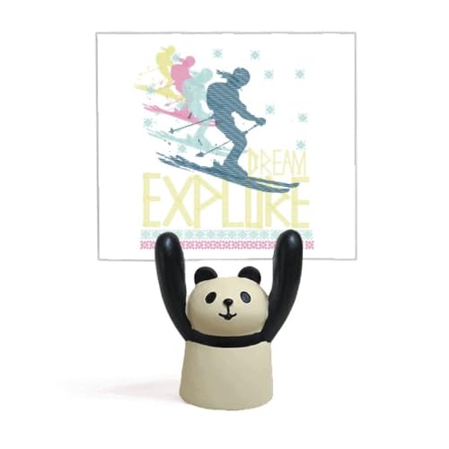 Illustration memo holder cartoon animal panda de ski pour éviter d'oublier vos notes