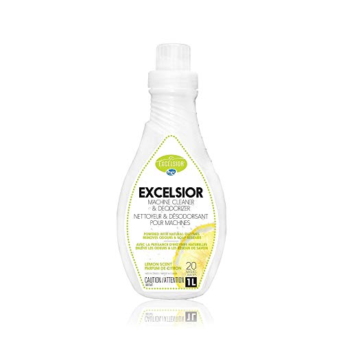 Excelsior HE Washing Machine Cleaner and Deodorizer, Removes Odors & Residues for 20 Cleanings of High Efficiency Washers, Lemon Scent, 1 Liter Bottle #1