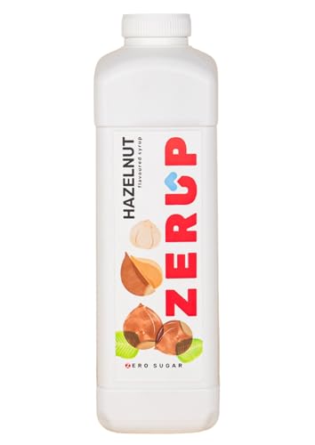Zerup Zero Sugar Hazelnut Flavoured Syrup | 1 x 1L | Low Calorie, Keto Friendly, Gluten Free Drink Mix for Coffee, Cocktails, Milkshakes, Teas