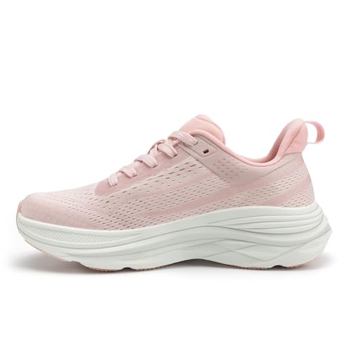 Athlefit Womens Walking Shoes Comfortable Slip On Pink Tennis Shoes Athletic Gym Non Slip Workout Fashion Sneakers Size 5.5 — view 3