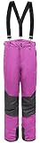 BenBoy Damen Skihose Wasserdicht Schneehose Warm Gefüttert Abnehmbaren Hosenträgerhose Softshellhose mit Verstellbarer Latzhose Winddicht Outdoorhose Winter Snowboardhose HXK7339W-Purple-XL