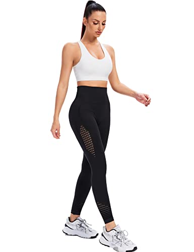 Eono Legging Sport Femme Taille Haute Anti-Cellulite sans Couture Noir M – vue 5