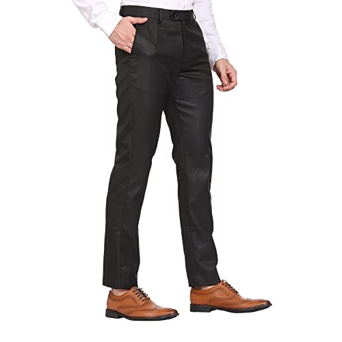 Image of MALENO Men's Diamond Textured Regular Fit Trouser | Soft and Breathable Fabric | Trousers for Office, Party