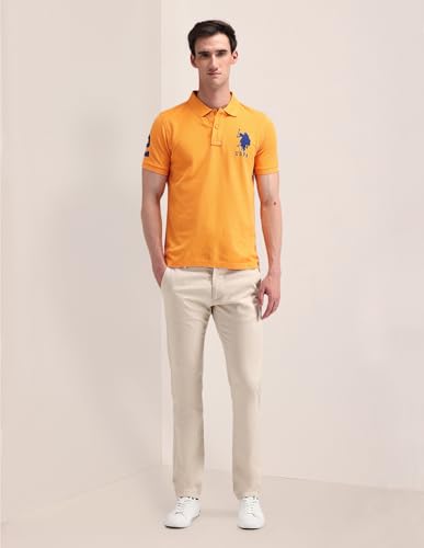 Image of U.S. POLO ASSN. Men's Printed Round Neck Half Sleeve Casual Cotton Regular 1665 T-Shirts (UDTSH2240)