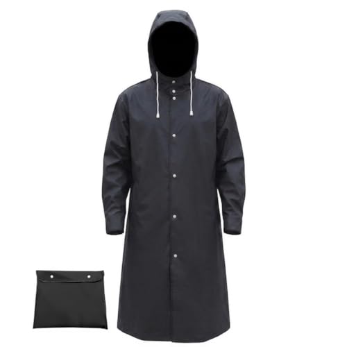 Men's Reusable Waterproof Long Raincoat for Outdoors