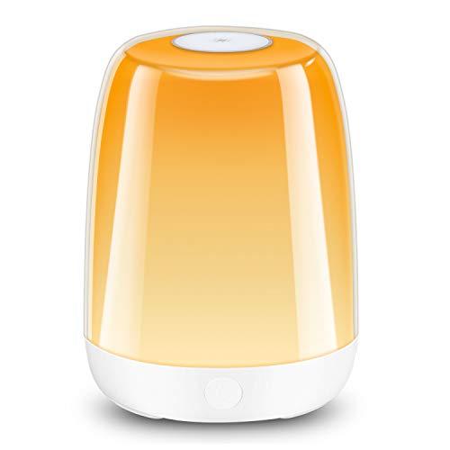 LED Tischlampe, Macrimo Nachttischlampe Nachtlicht Stimmungslicht Dimmbar mit Touch-Steuerung, Warmweißes Licht & RGB Farbwechsel, USB Wiederaufladbar für Schlafzimmer Wohnezimmer Camping Geschenk