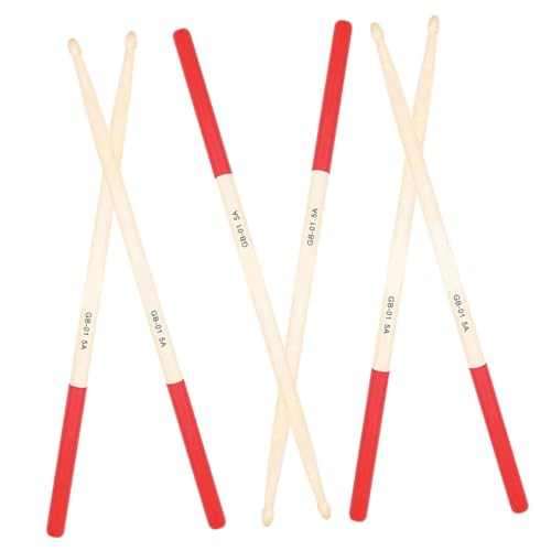 3 pares de baquetas de madera de arce con grip antideslizante miniatura 1