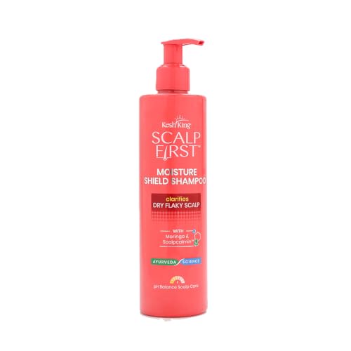 Image of Kesh King Scalp First Moisture Shield Shampoo | with Moringa & Scalpcalmin | Clarifies Dry Flaky Scalp | pH Balanced Scalp Care | Ayurveda + Science | No added parabens & silicones | 300 ML
