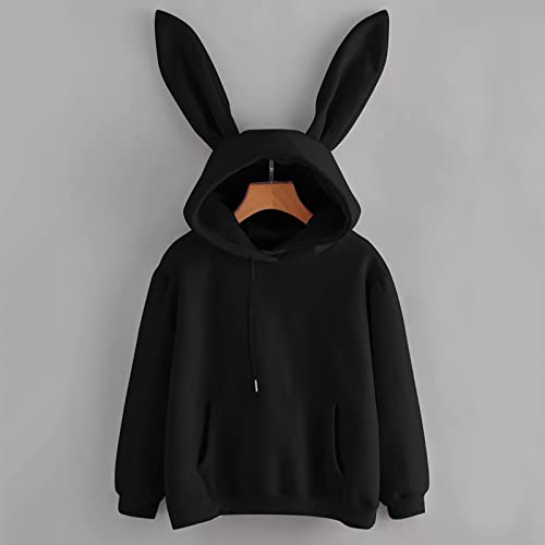 Bunny Hoodie With Ears - Kawaii Long Sleeve Animal Hoodies for Teens - Cute Solid Color2