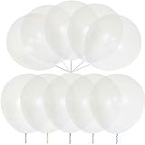 PeNeede 10pcs Super-elastic Big Clear Latex Balloons 36 Inch，Beige Transparent Large Round Balloons For Table Centerpiece/Bridal Wedding/Party Decoration