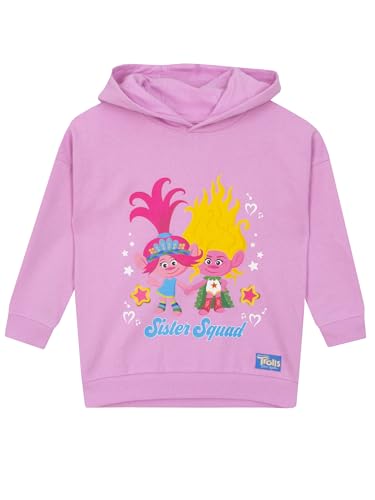 DREAMWORKS TROLLS Sweat à Capuche pour Filles | Sweatshirts Filles | Sweat Filles | Rose 9-10 Ans