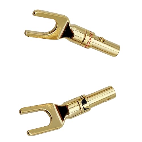 4PCS Conectores Banana Dorados para Altavoces miniatura 4