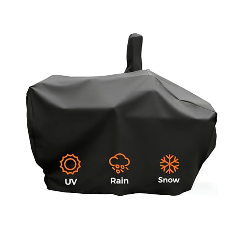 Grill Cover for Nexgrill Oakford 1150 Reverse Flow Offset Smoker Charcoal Grill - Heavy Duty Waterproof Resistant Full-Length Smoker Cover for #700-0071 Accessory