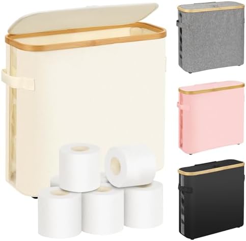 Almacenamiento de rollos de papel higiénico de 32 L, cesta de alm...